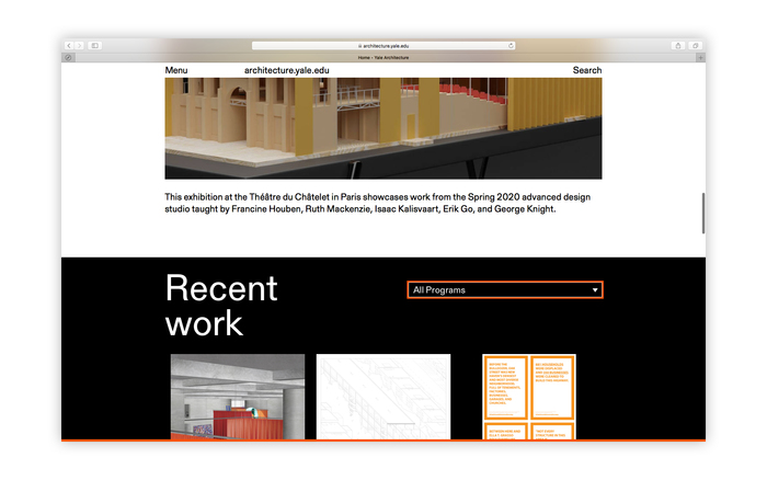 Yale Architecture website 4