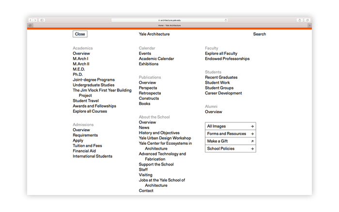 Yale Architecture website 10