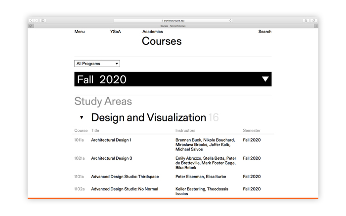 Yale Architecture website 6