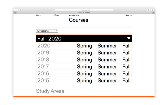 Yale Architecture website 5