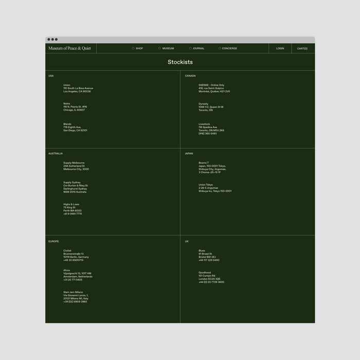 Museum of Peace &amp; Quiet website 5
