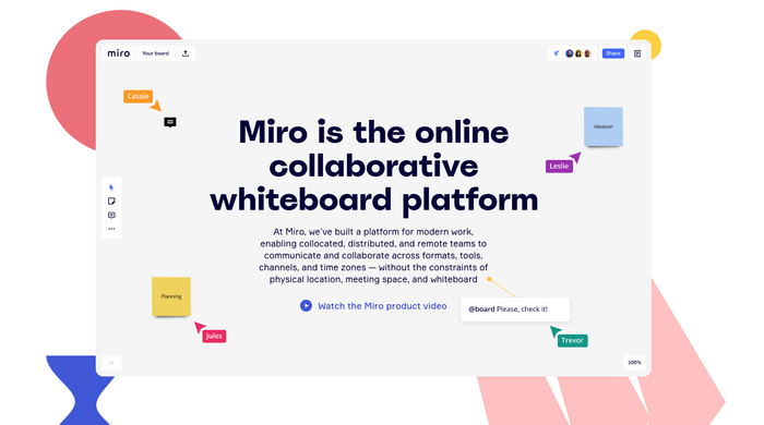 Miro whiteboard software and website 1