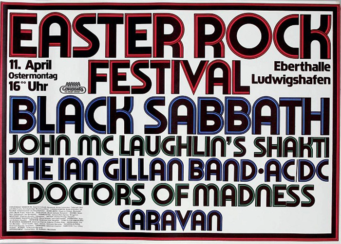 Easter Rock Festival 1977 posters and tickets - Fonts In Use