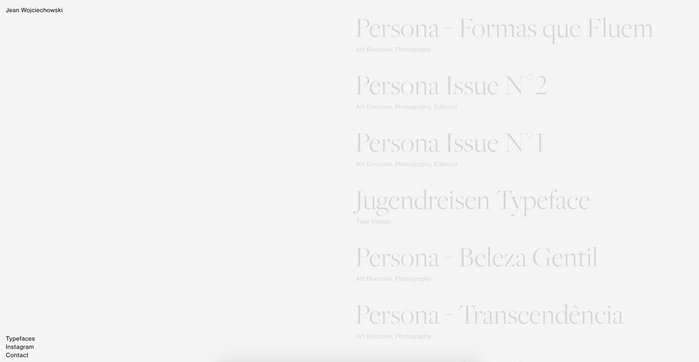 Jean Wojciechowski portfolio website 2