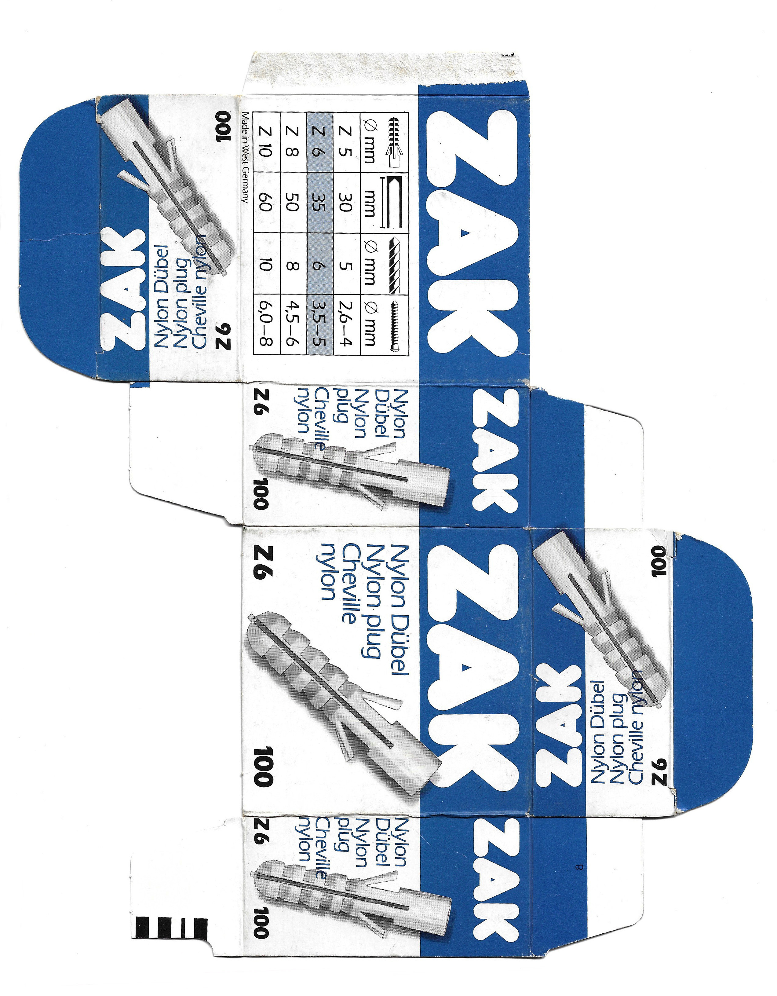 salaris leg uit genezen ZAK nylon plug packaging - Fonts In Use