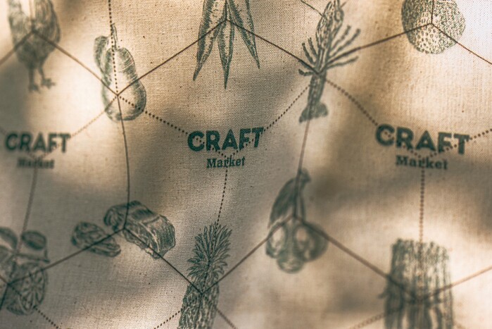 Tote fabric pattern closeup