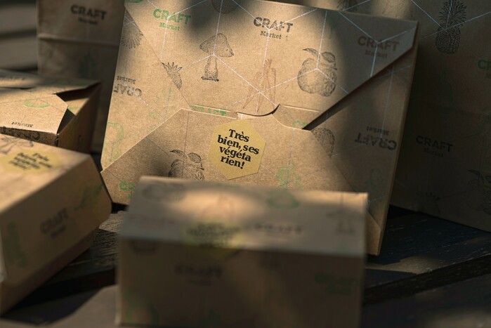 Vegan takeaway packaging detail