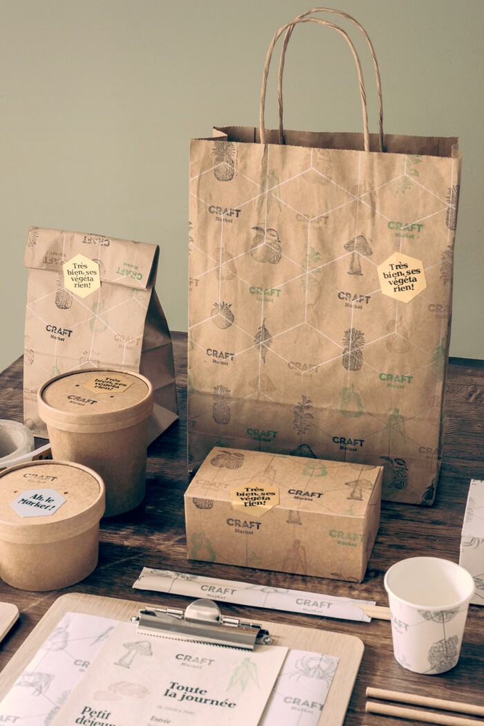 Vegan takeaway packaging detail