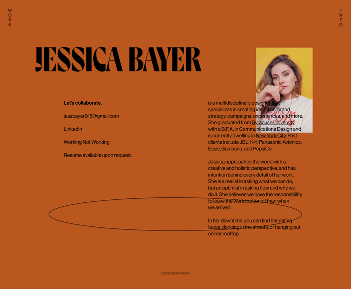 Jessica Bayer portfolio website 3