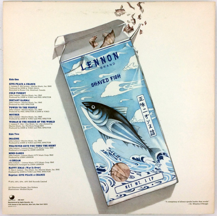 Lennon / Plastic Ono Band – Shaved Fish album art 2