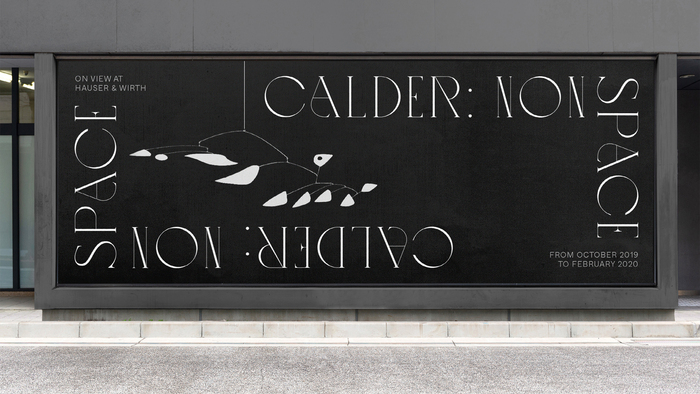 Mockup of outdoor graphics on the museum walls, advertising for the exhibition.