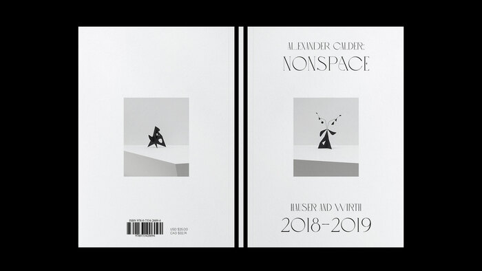 Book cover design for the Calder: Nonspace print publication, featuring essays from its curators.