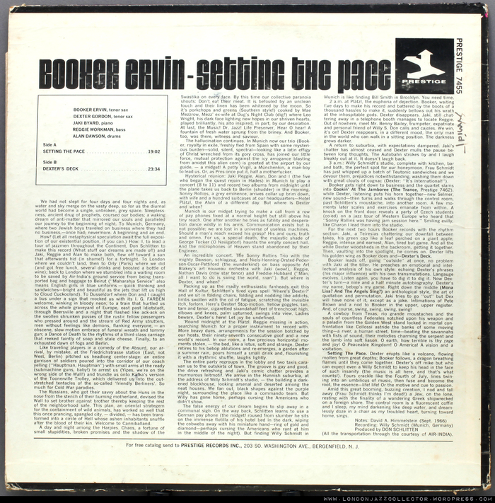 Booker Ervin with Dexter Gordon et al. – Setting the Pace album art 3