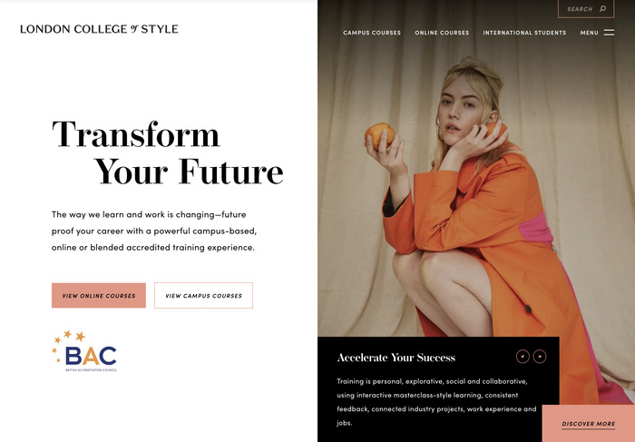 London College of Style website 1