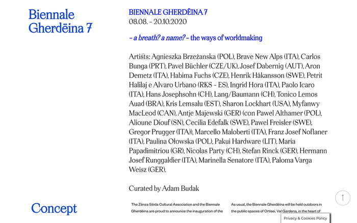 Biennale Gherdëina website 2