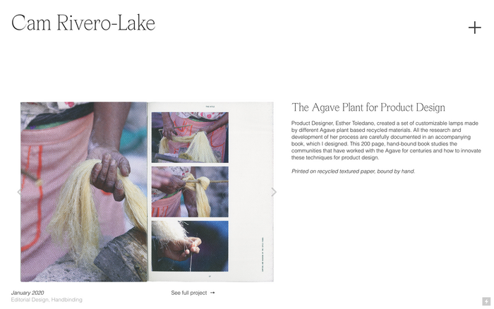 Cam Rivero-Lake portfolio website 1