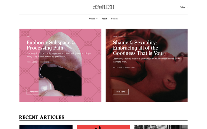 Of the Flesh website 1