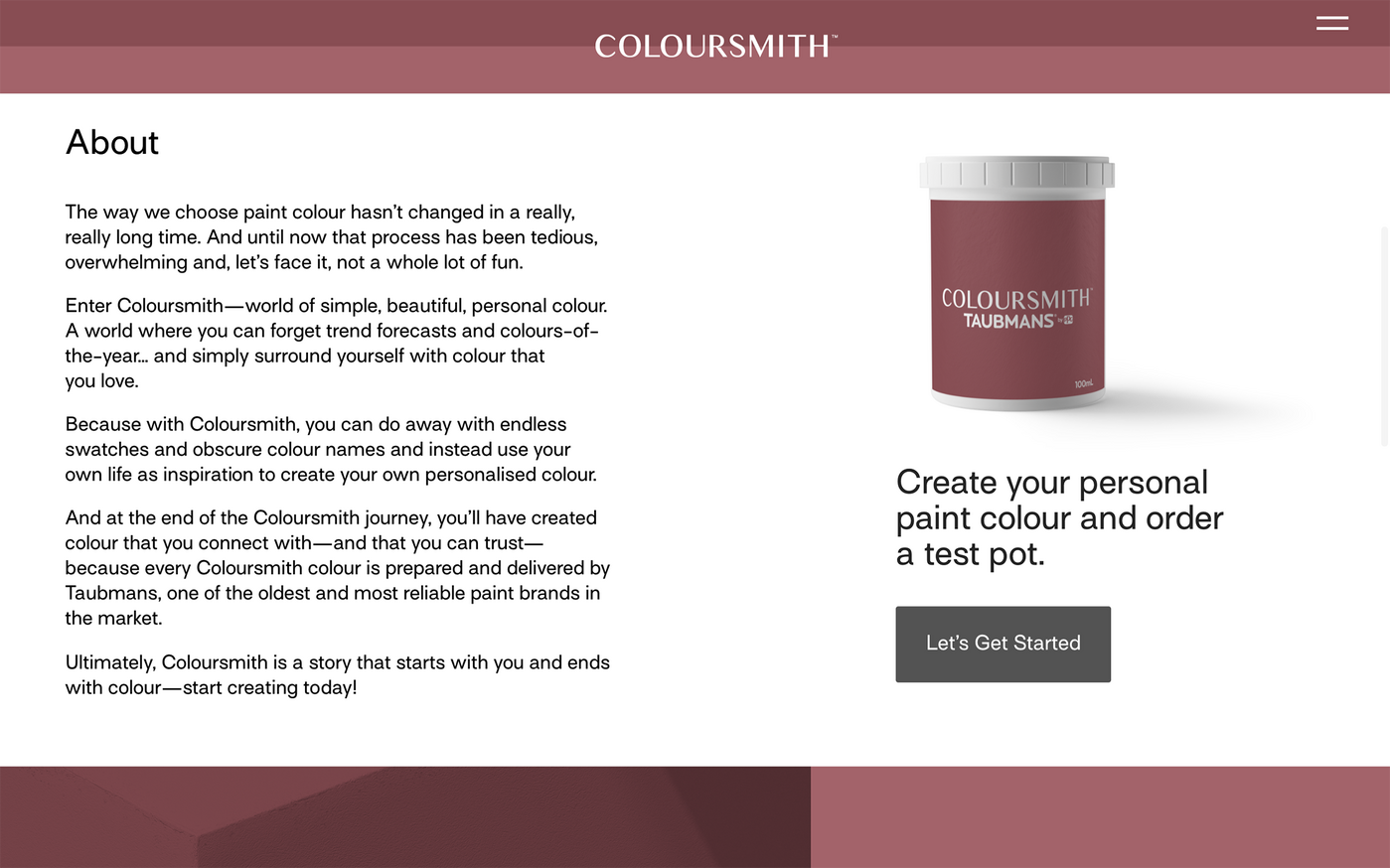 Coloursmith website - Fonts In Use