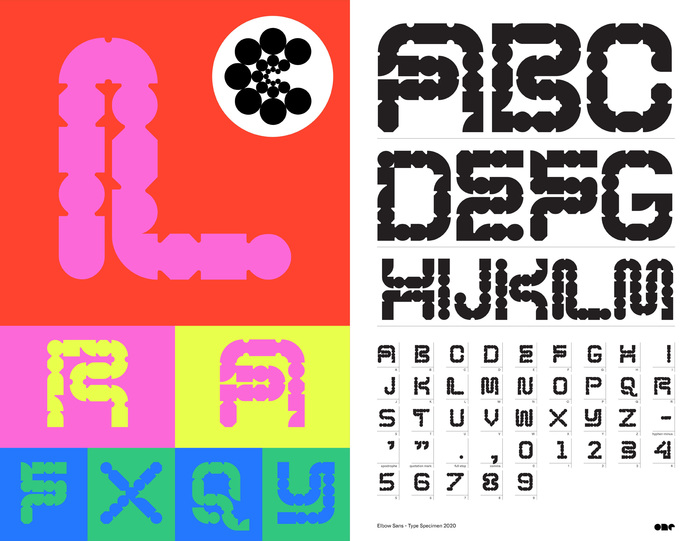 Type specimen for Elbow Sans.