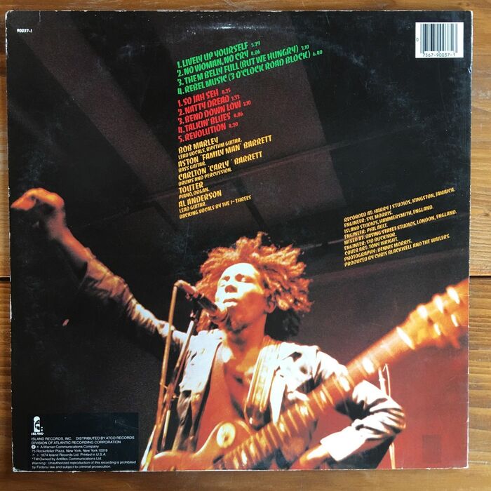 Back cover of the US pressing by Island Records, distributed by ATCO Records.