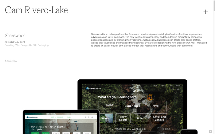 Cam Rivero-Lake portfolio website 2