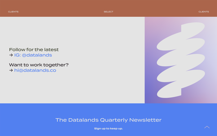 Datalands Studio website 3