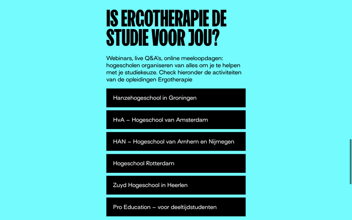 “Ergo je leeft” campaign website 4