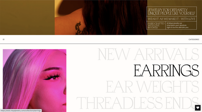 Maya Jewelry website 2