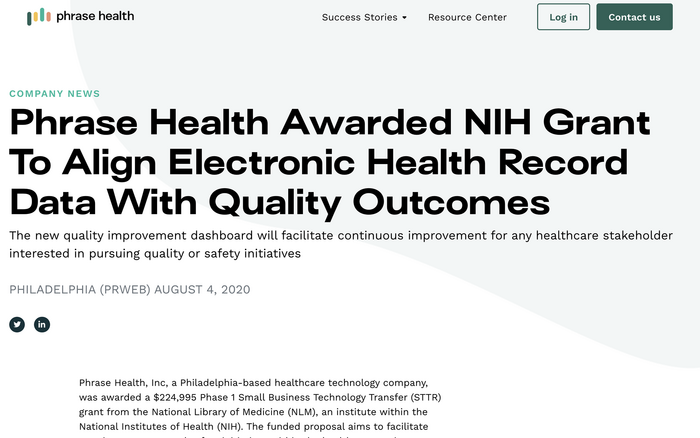 Phrase Health website 6