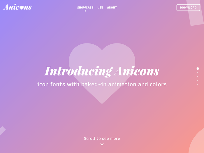 Anicons – Animated Color Icon Font website 1