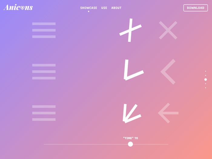 Anicons – Animated Color Icon Font website 3