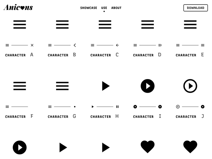 Anicons – Animated Color Icon Font website 5