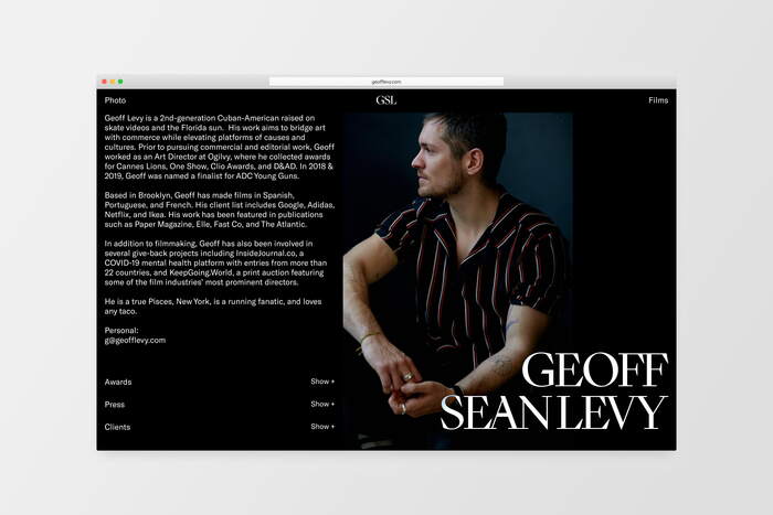 Geoff Sean Levy portfolio website 5