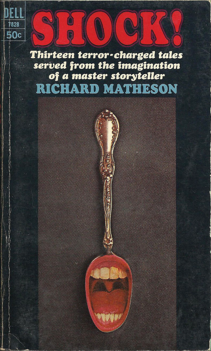 Shock! Thirteen terror-charged tales served from the imagination of a master storyteller, Dell 7828. First published in 1961, this is a later edition from November 1966. Cover art by Tom Ryan. [More info on ISFDB] The title is in contoured caps from , with the italic used for the blurb.