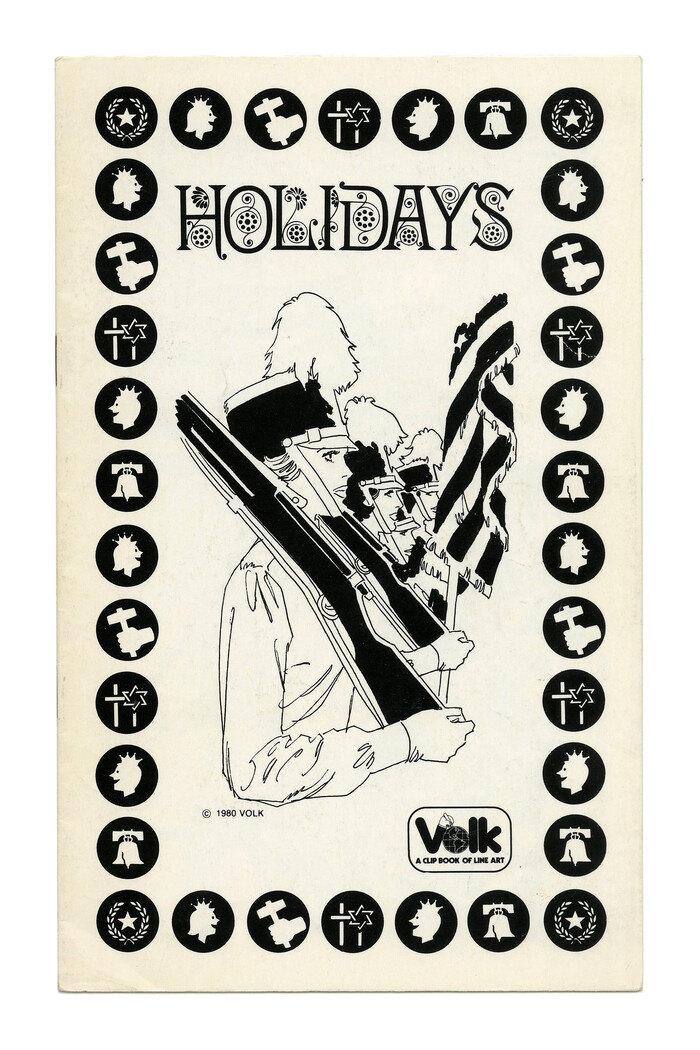 “Holidays” (No. 329) ft. . Having been issued by the Dickinson Type Foundery in 1882, the Victorian face with the ornate caps is the oldest one in the mix. In 1980, it was available from Photo-Lettering, Facsimile Fonts, VGC, and others.