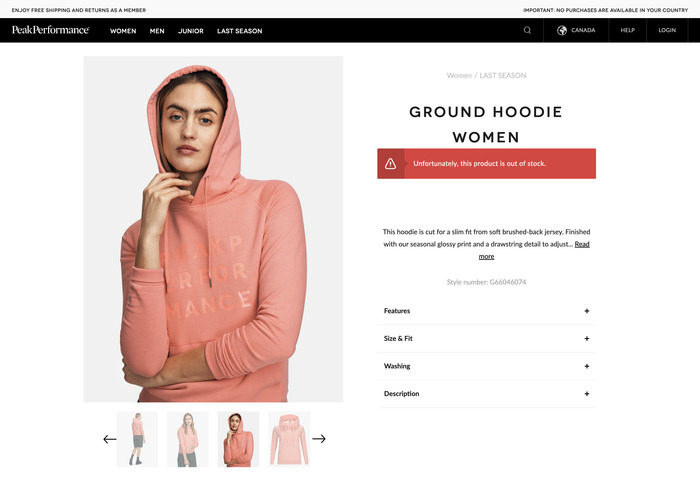 Peak Performance website and clothes 4