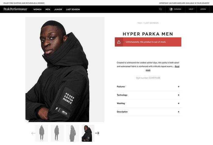 Peak Performance website and clothes 6
