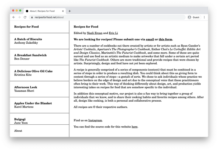 Recipes for Food 2