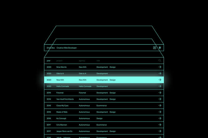 Dries Bos portfolio website 1