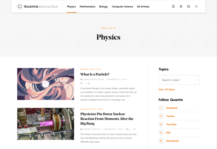 Quanta Magazine website 4