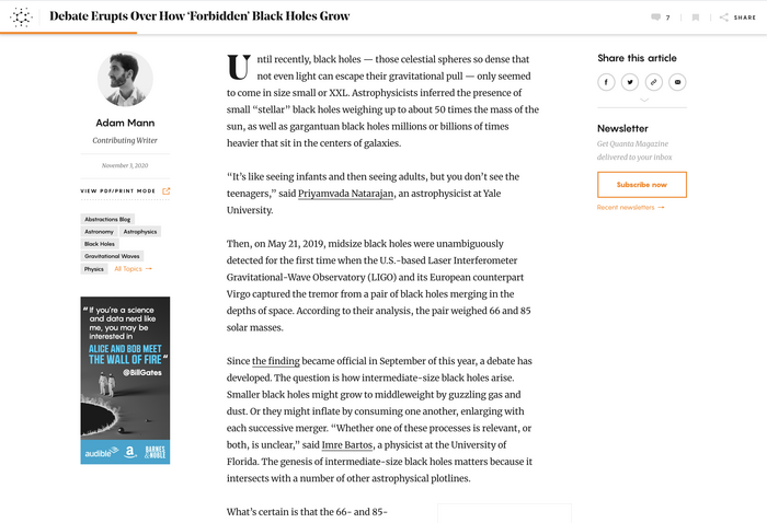 Quanta Magazine website 6