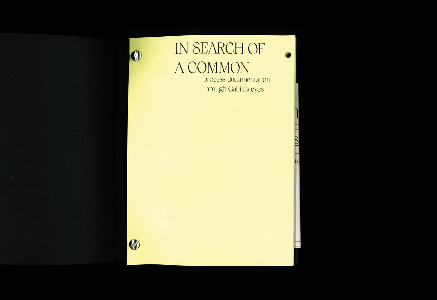 In Search of a Common booklet