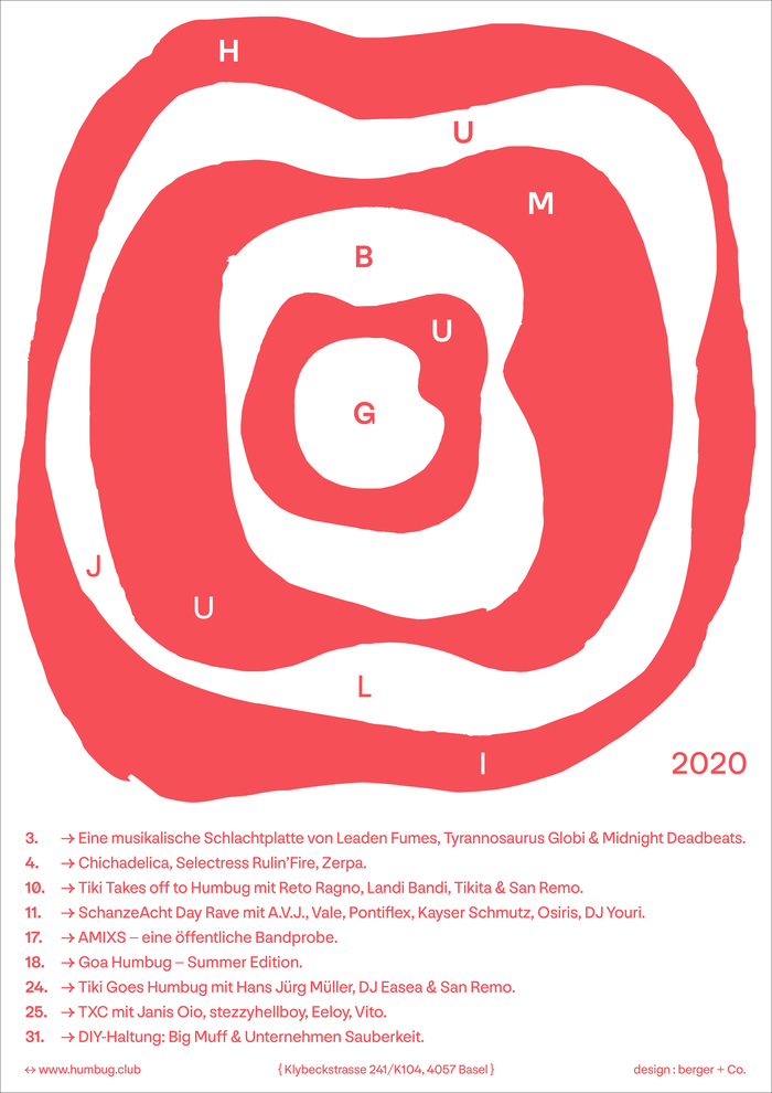 Humbug July 2020 program poster series 1