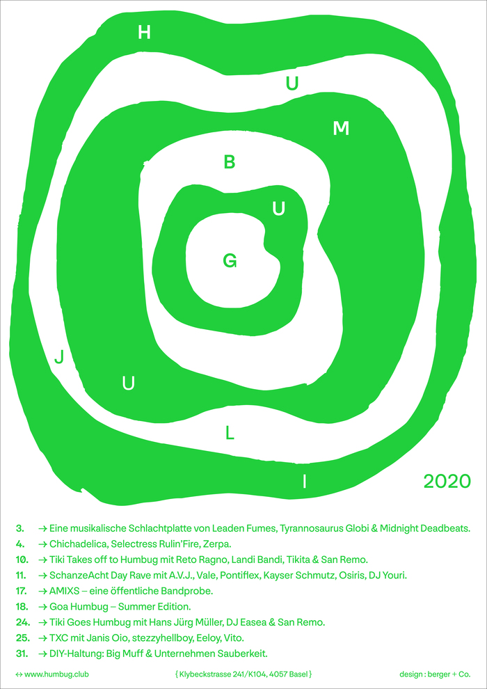 Humbug July 2020 program poster series 2