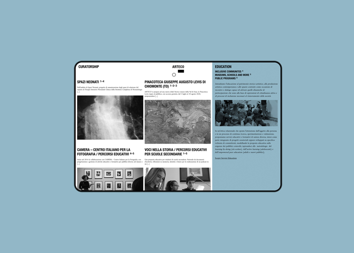Arteco website 6