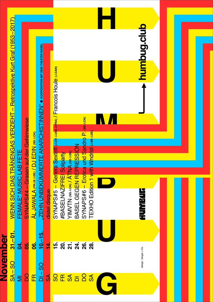 Humbug November 2020 program poster series 1