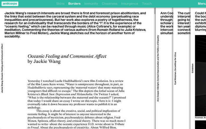 Enduro is used for the page intro and the rotated title on the left. The article headline is rendered in Big Daily Italic, with the roman specified for the author’s name.