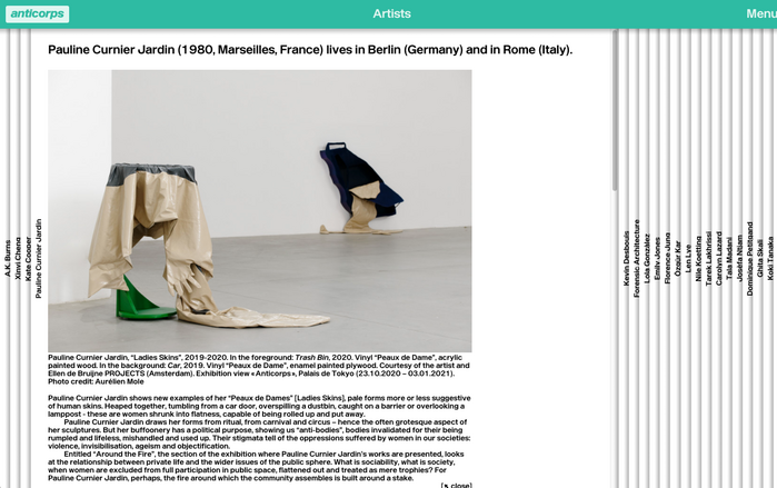 Related pages are shown as stripes to the left and right and can be accessed by swiping.