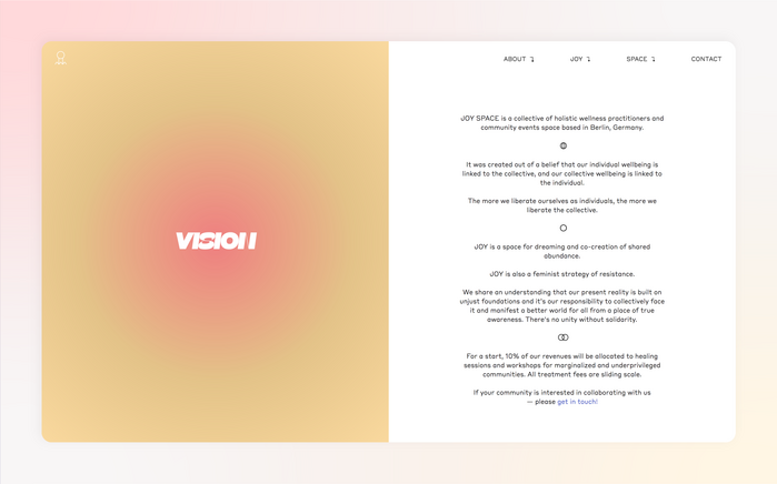 Joy Space website 3