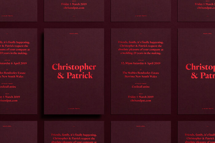 Christopher &amp; Patrick wedding invitation 2